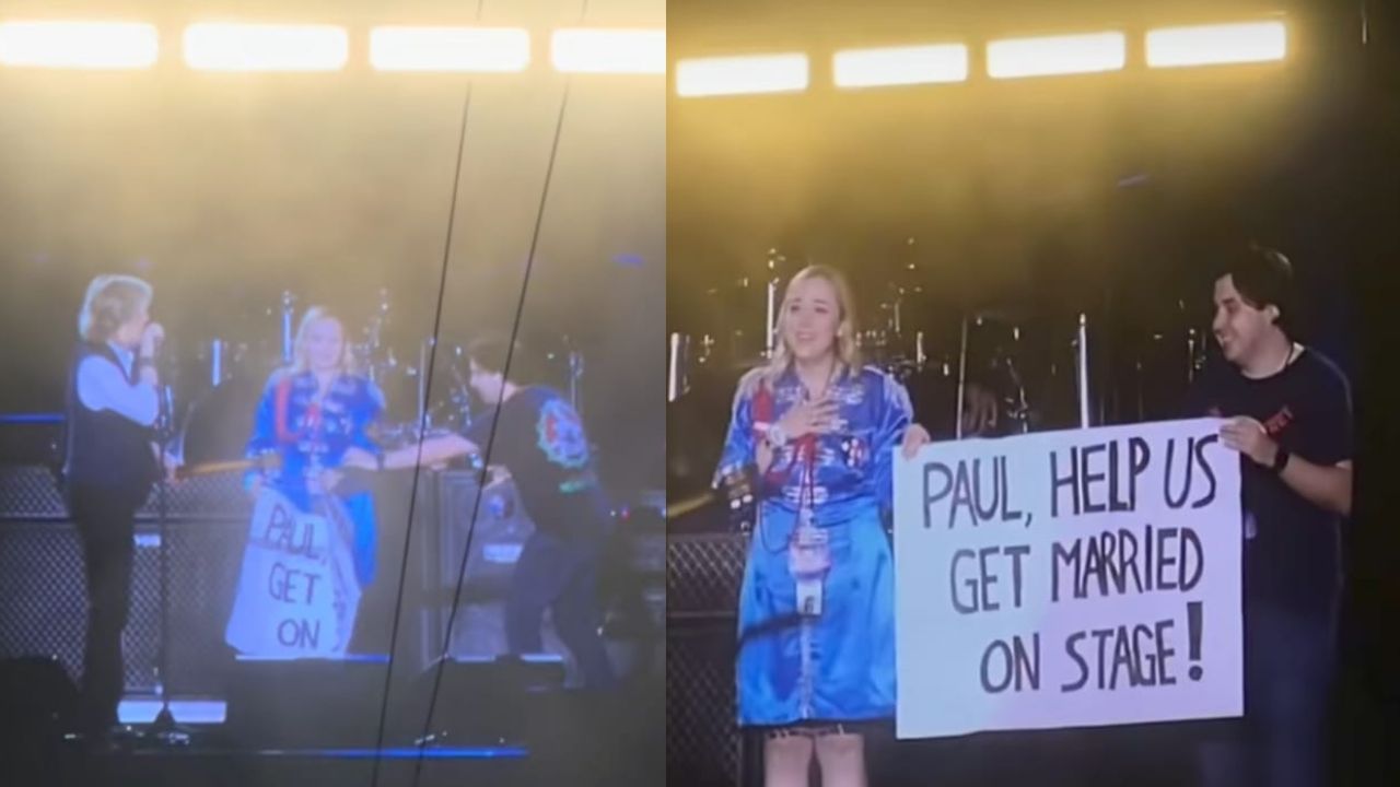 Jerry Cavazos y Barbie Flores se comprometieron con la ayuda de Paul McCartney durante su concierto en Monterrey