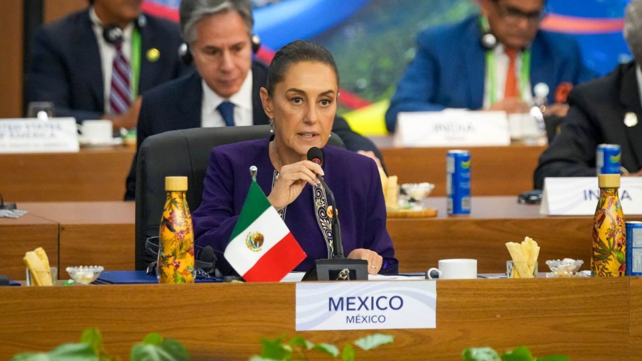 La presidenta Claudia Sheinbaum en la Cumbre de Líderes del G20.