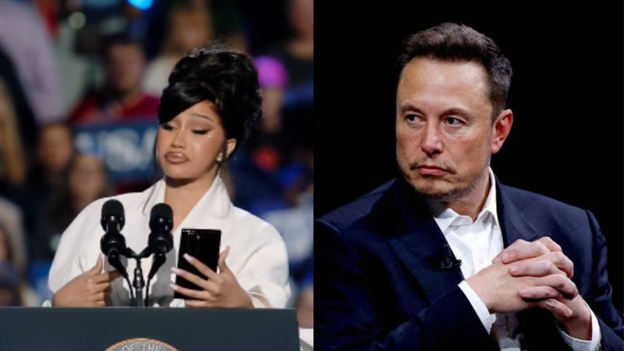 Elon Musk se refirió a Cardi B como una "marioneta" y cuestionó la autenticidad de la campaña de Harris.