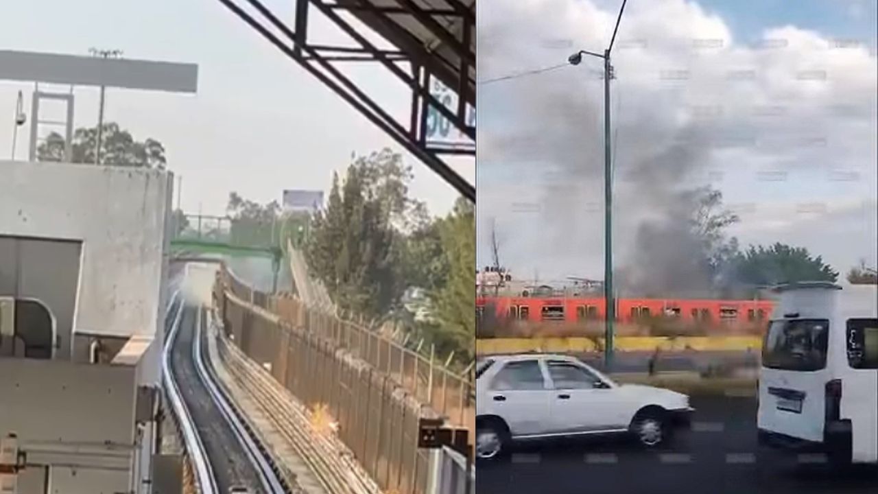 Humo en tren de la Línea B