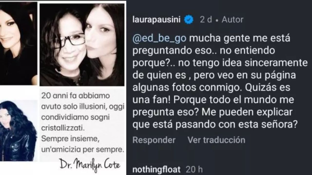 La cantante Laura Pausini desmiente toda relación con la supuesta doctora en psiquiatría Marilyn Cote en redes sociales.