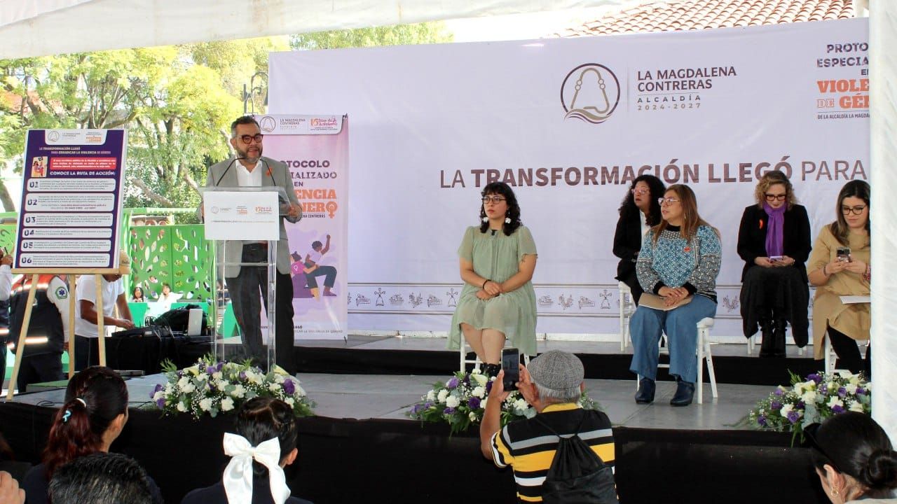 Fernando Mercado encabezó la presentación del Protocolo Especializado en Atención a la Violencia de Género en la Magdalena Contreras.