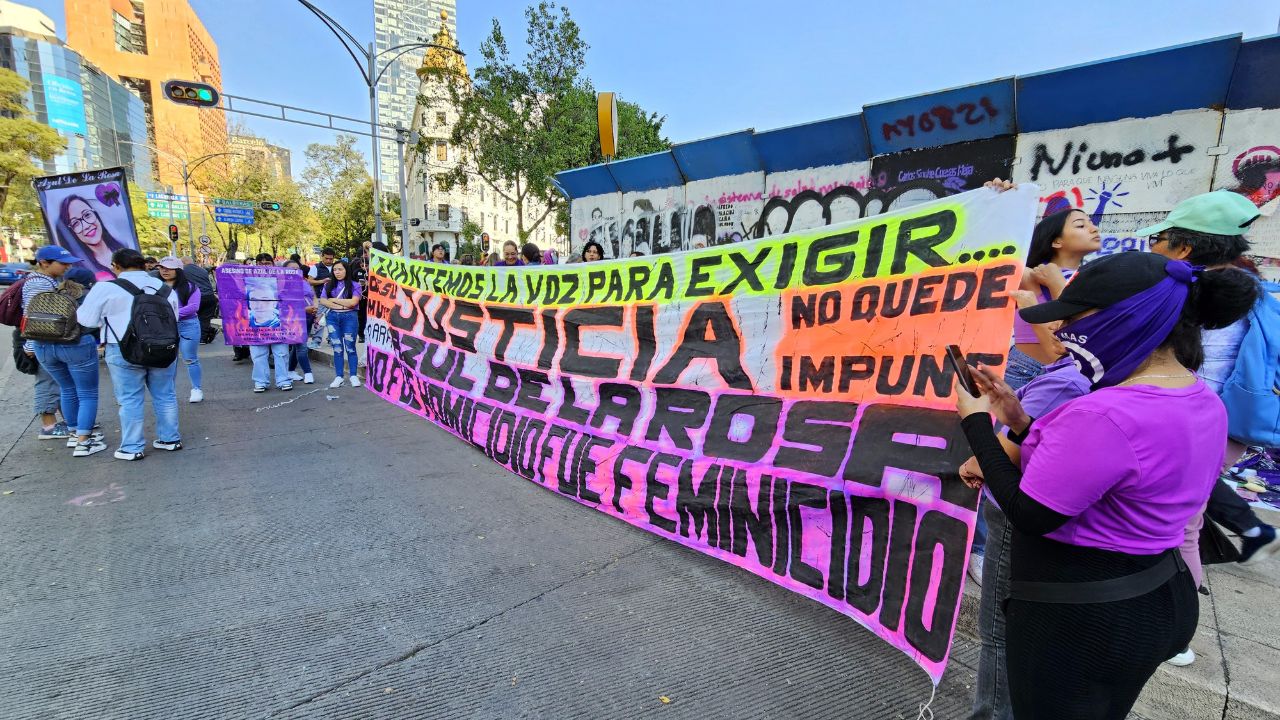 Asistentes a la marcha del 25N en la CDMX.