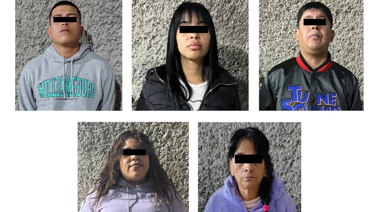 Fueron detenidos dos hombres y tres mujeres, presuntos integrantes del Cártel de Tláhuac.