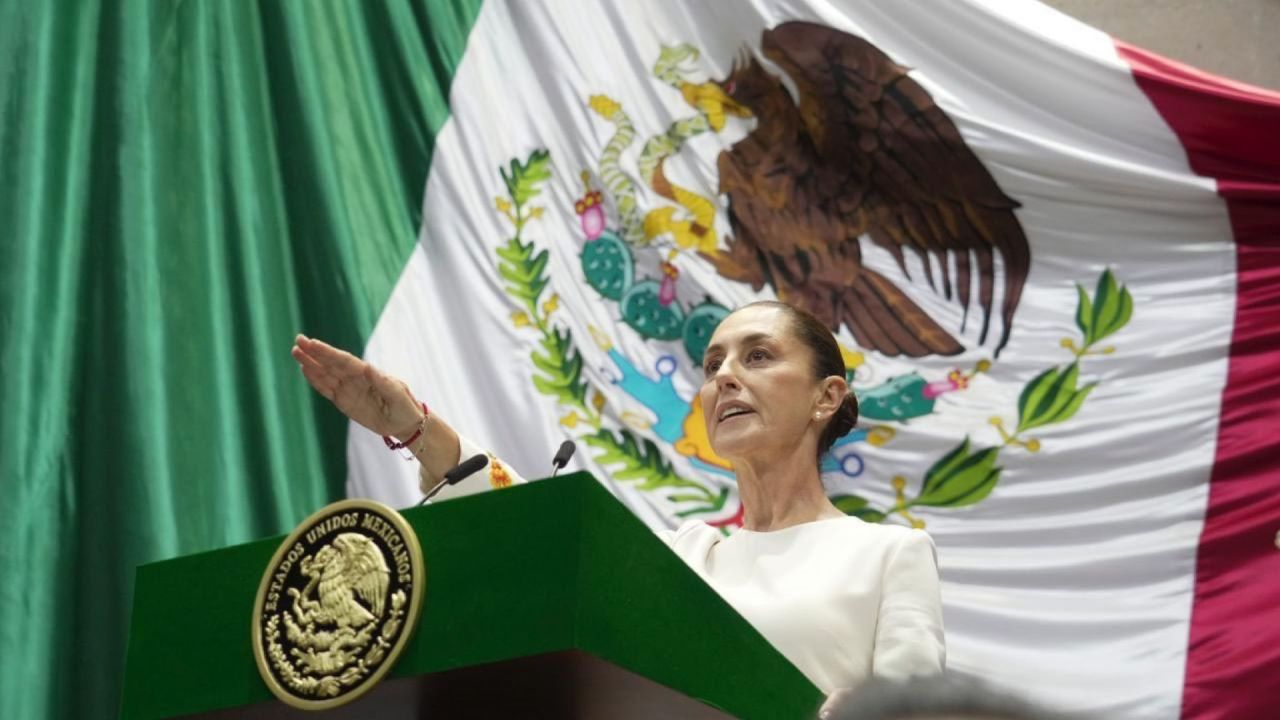 Claudia Sheinbaum durante la toma de protesta a la presidencia de México en octubre de 2024.