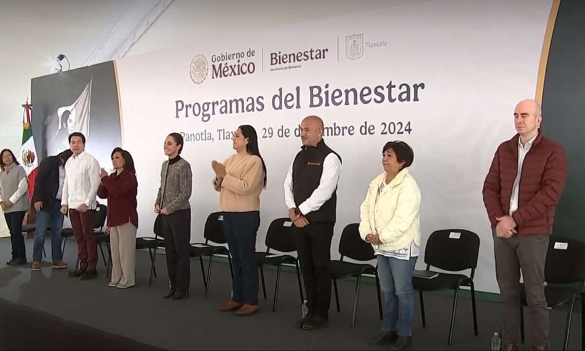 Sheinbaum durante visita a Tlaxcala