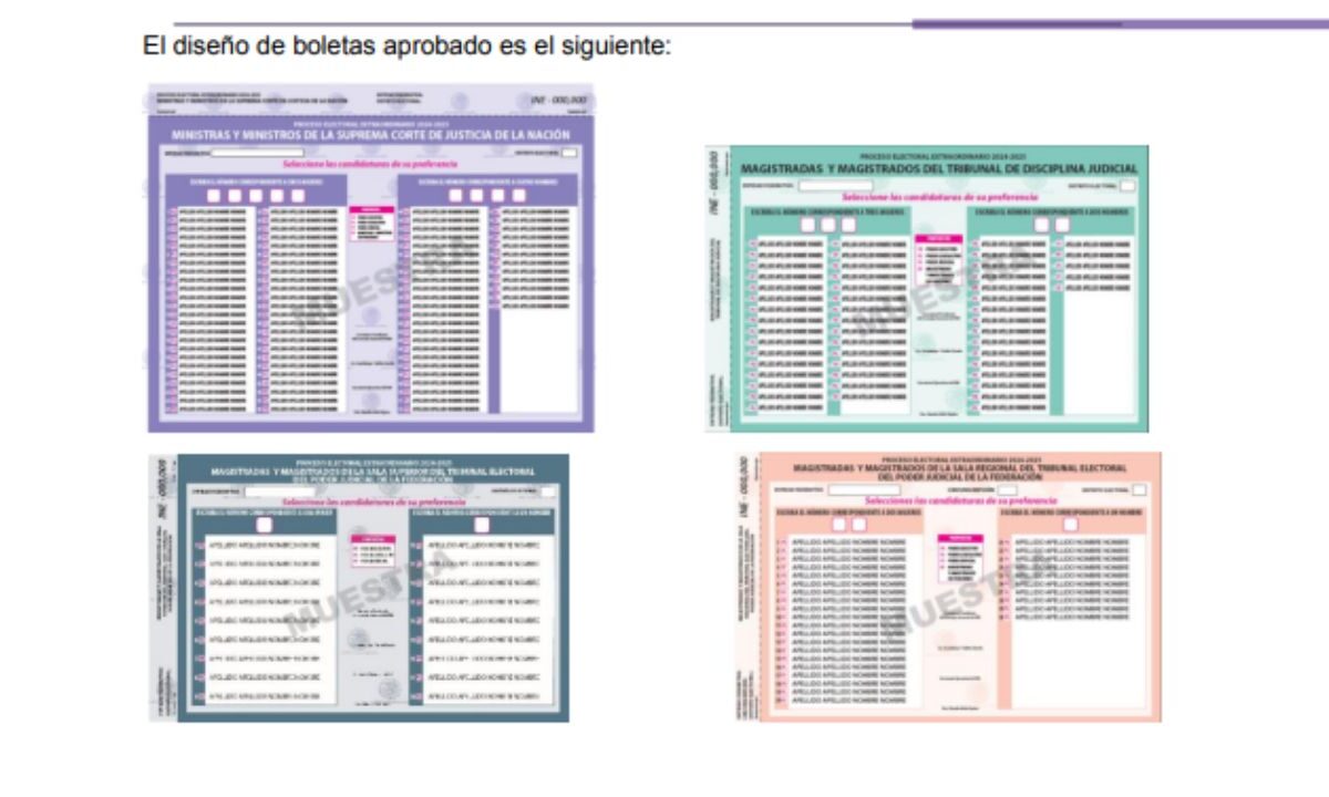 diseño de boletas para la elección judicial