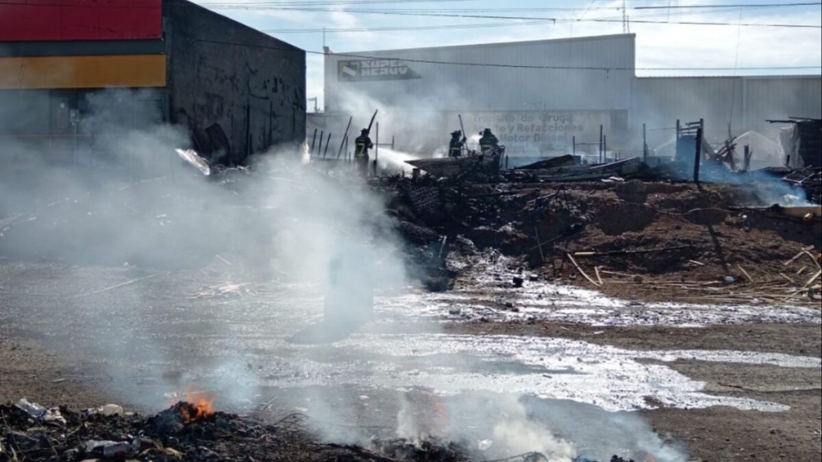 Incendio en campamento migrante en Chihuahua