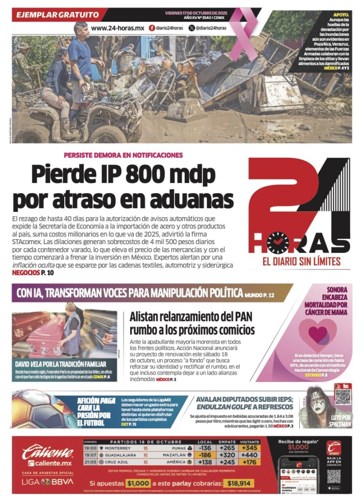 Portada 24 Horas impreso