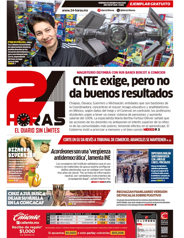 Portada 24 Horas impreso