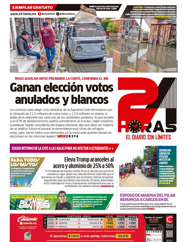 Portada 24 Horas impreso