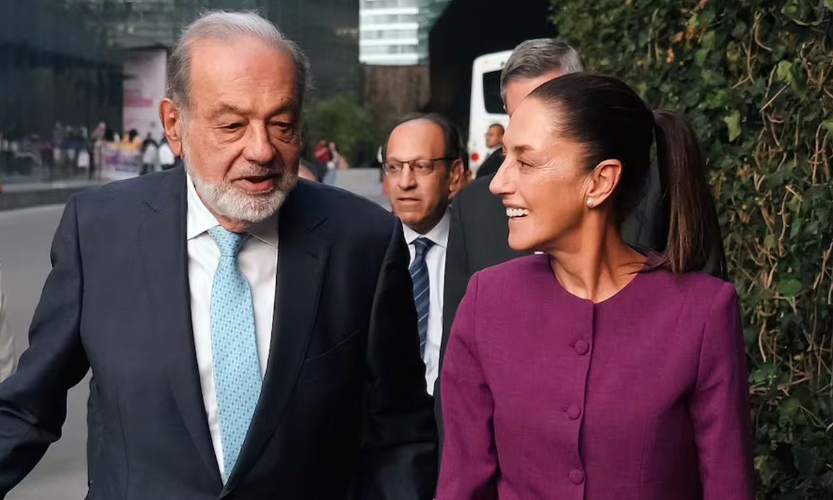 Claudia Sheinbaum junto a Carlos Slim