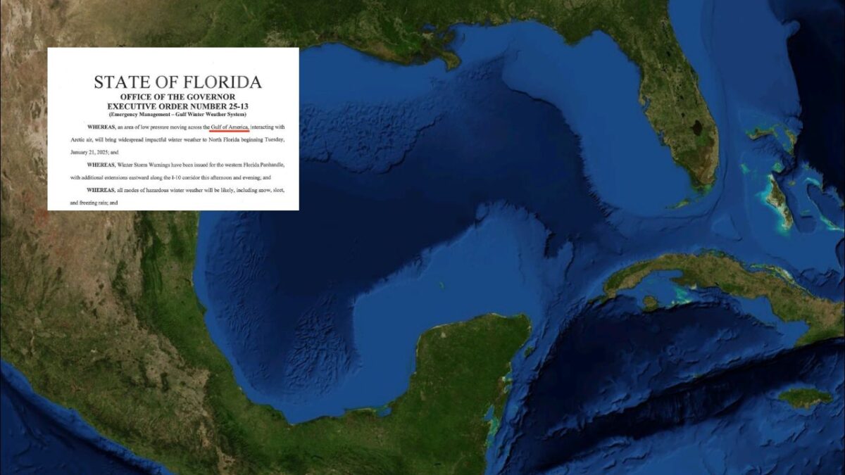 Florida denomina al Golfo de México como "Golfo de América" en reporte climático.