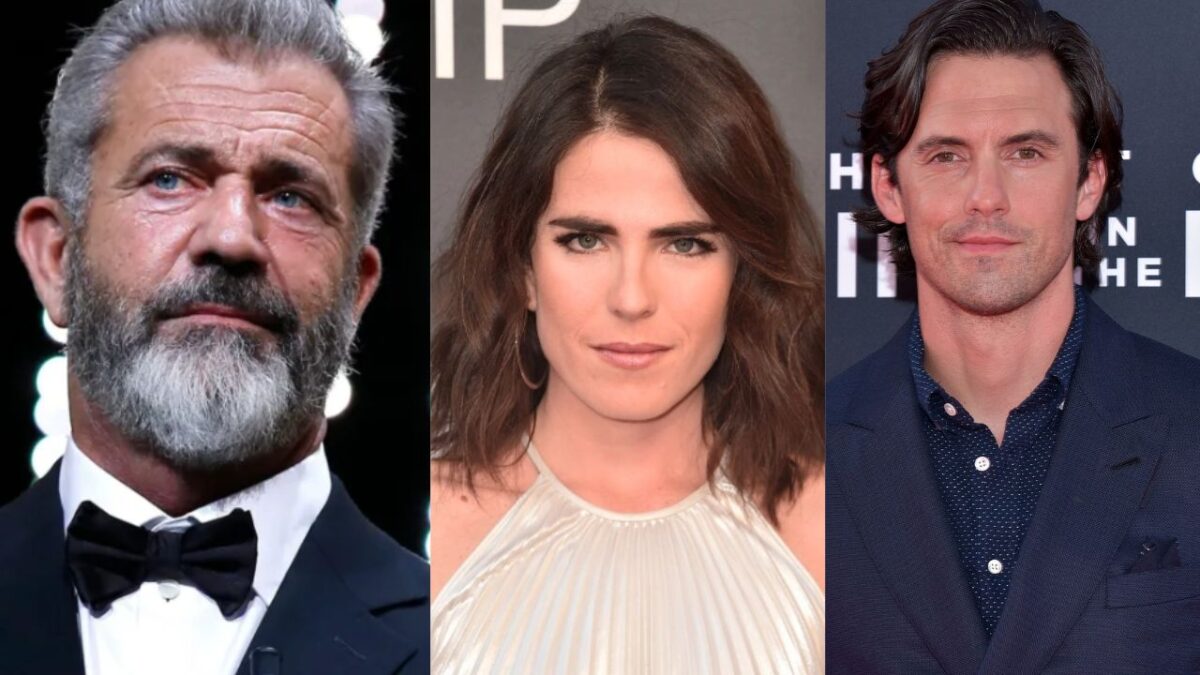 Mel Gibson (izquierda), Karla Souza (centro) y Milo Ventimiglia (derecha), quienes perdieron sus casas tras los incendios en Los Ángeles.