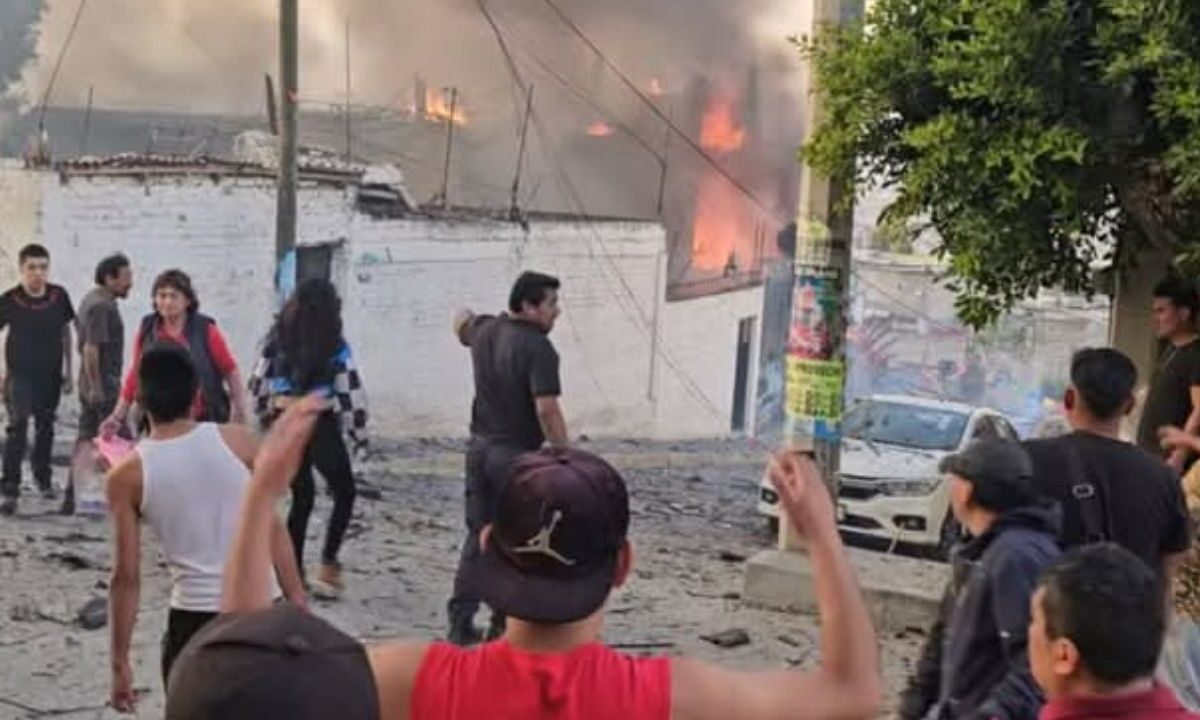 Explosión de un taller de pirotecnia en la calle Sor Juana Inés de la Cruz, de la colonia San Pablo Tlaixpan, Chimalhuacán