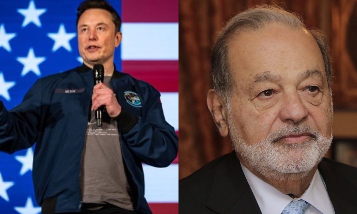 El dueño de Tesla Elon Musk y el multimillonario mexicano Carlos Slim