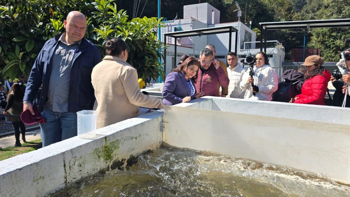 Clara Brugada encabezó la presentación de la rehabilitación de la Planta Potabilizadora Río Magdalena 1.