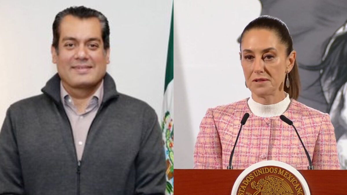 El presidente de la Mesa Directiva de la Cámara de Diputados, Sergio Gutiérrez Luna y la presidenta Claudia Sheinbaum