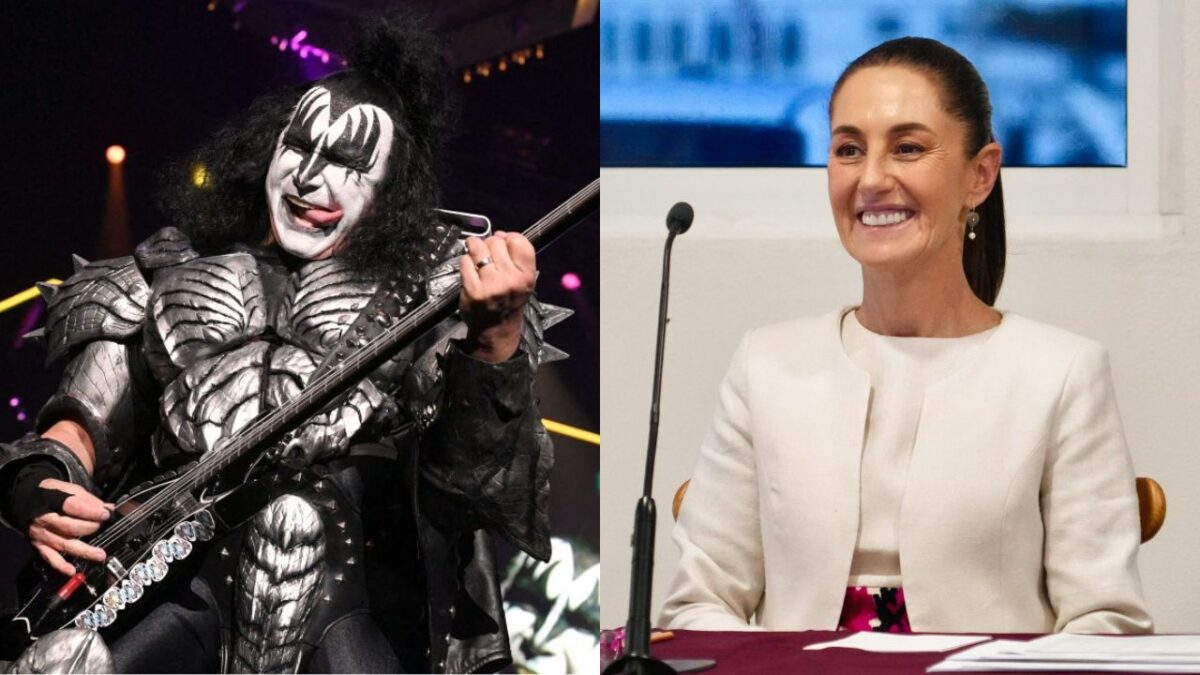 Gene Simmons, bajista de Kiss, y Claudia Sheinbaum, Presidenta de México.