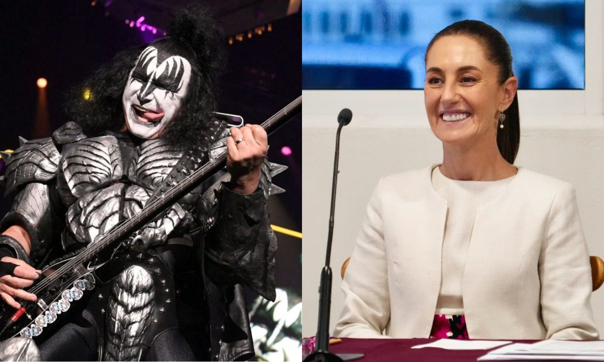 Gene Simmons, bajista de Kiss, y Claudia Sheinbaum, Presidenta de México.