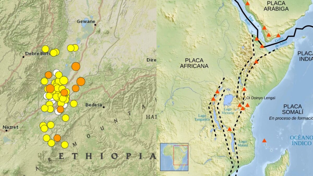 SkyAlert señaló al oriente de la capital de Etiopía, ha estado ocurriendo un enjambre sísmico desde finales de diciembre de 2024.