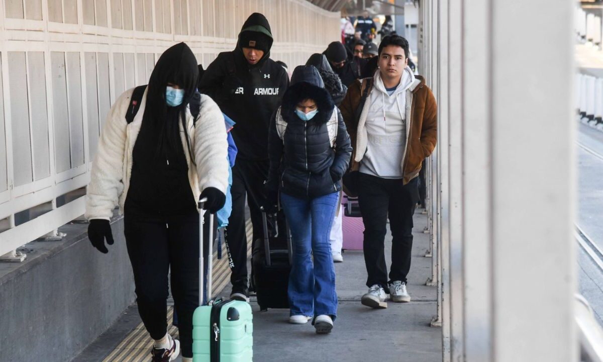 Migrantes repatriados este martes en Matamoros, Tamaulipas.