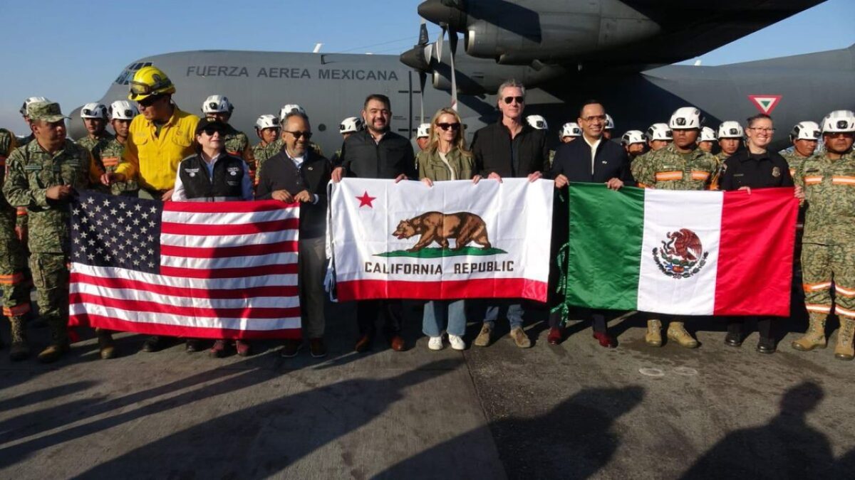 Gavin Newsom, gobernador de California, agradeció al gobierno del país el envío de brigadistas mexicanos para combatir los incendios.