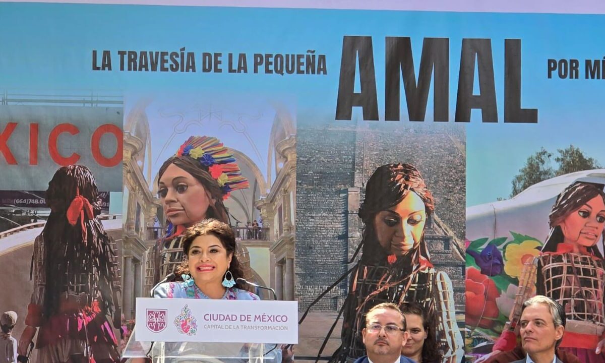 Clara Brugada señaló que la exposición “La Travesía de la Pequeña Amal por México” en Chapultepec representa la problemática de la migración.