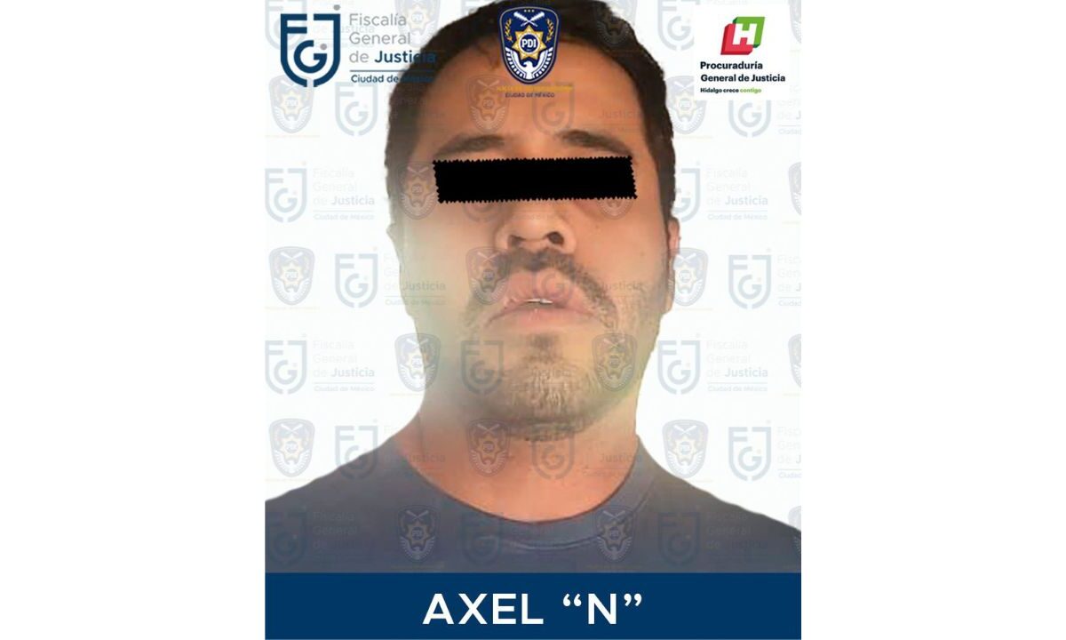 Axel Esli N., presunto integrante del grupo delictivo La Unión Tepito, detenido en Hidalgo.