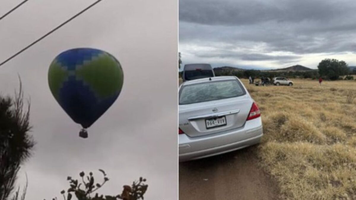 Un globo aerostático realizó un aterrizaje de emergencia en el Estado de México