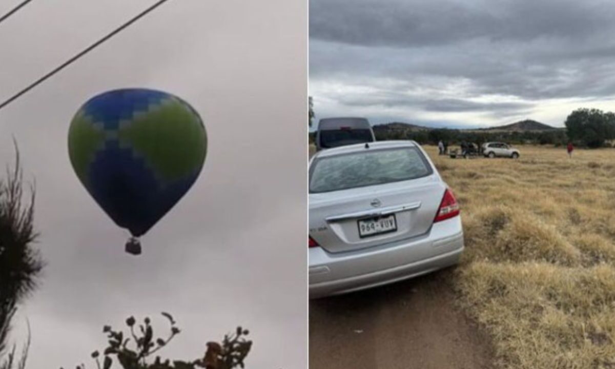 Un globo aerostático realizó un aterrizaje de emergencia en el Estado de México