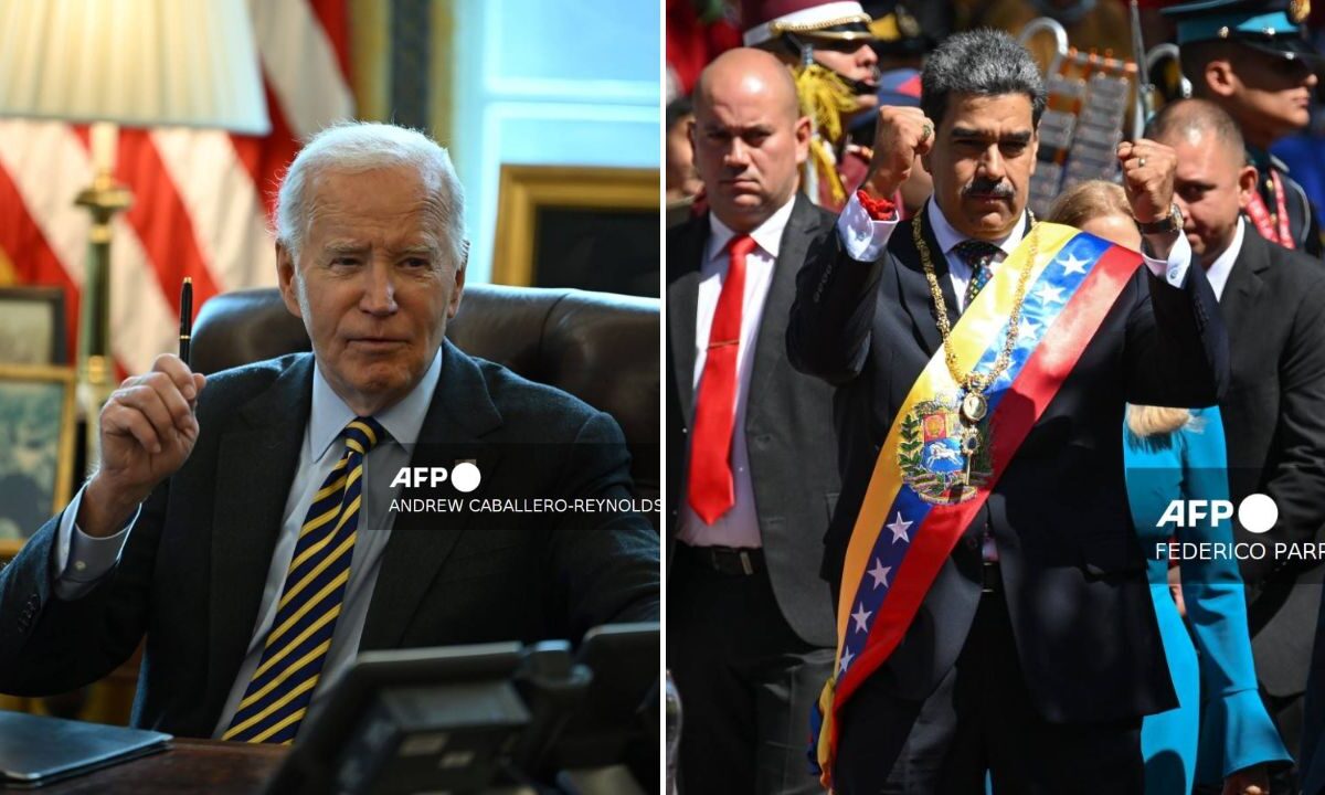 Joe Biden (izq.) y Nicolás Maduro (der.).