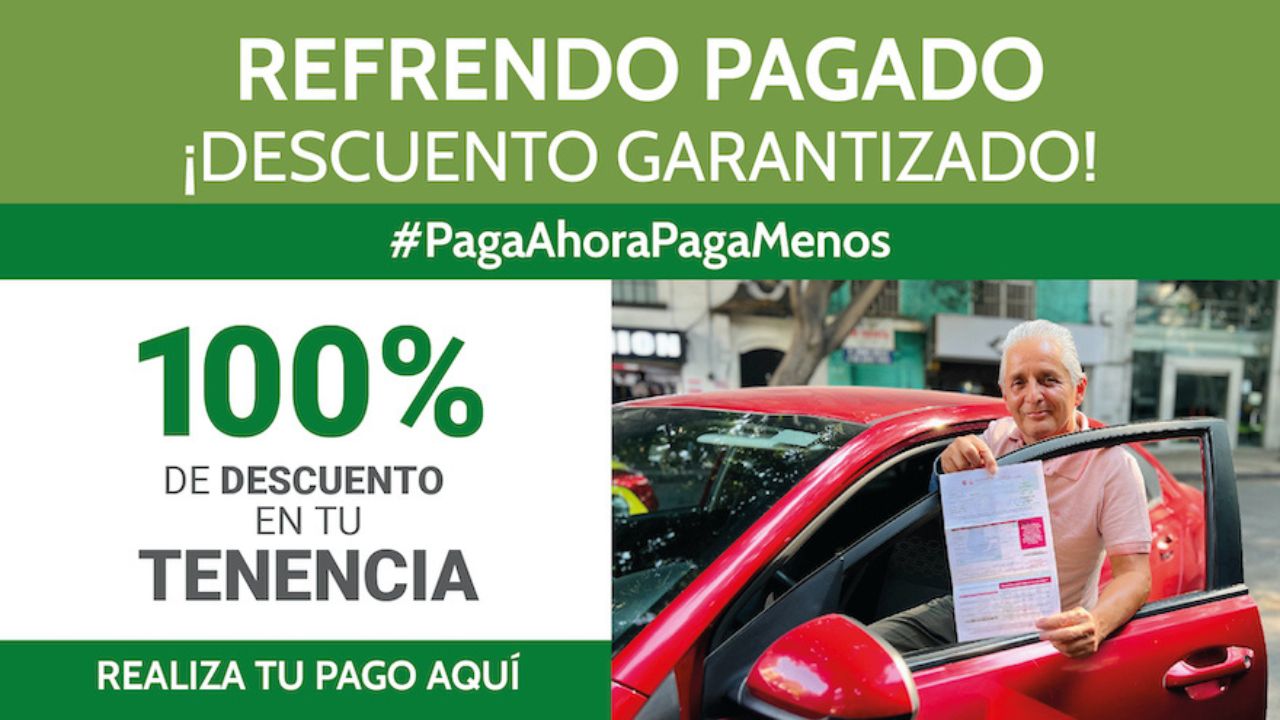 Publicidad sobre el pago de la tenencia 2025 en CDMX y Edoméx.