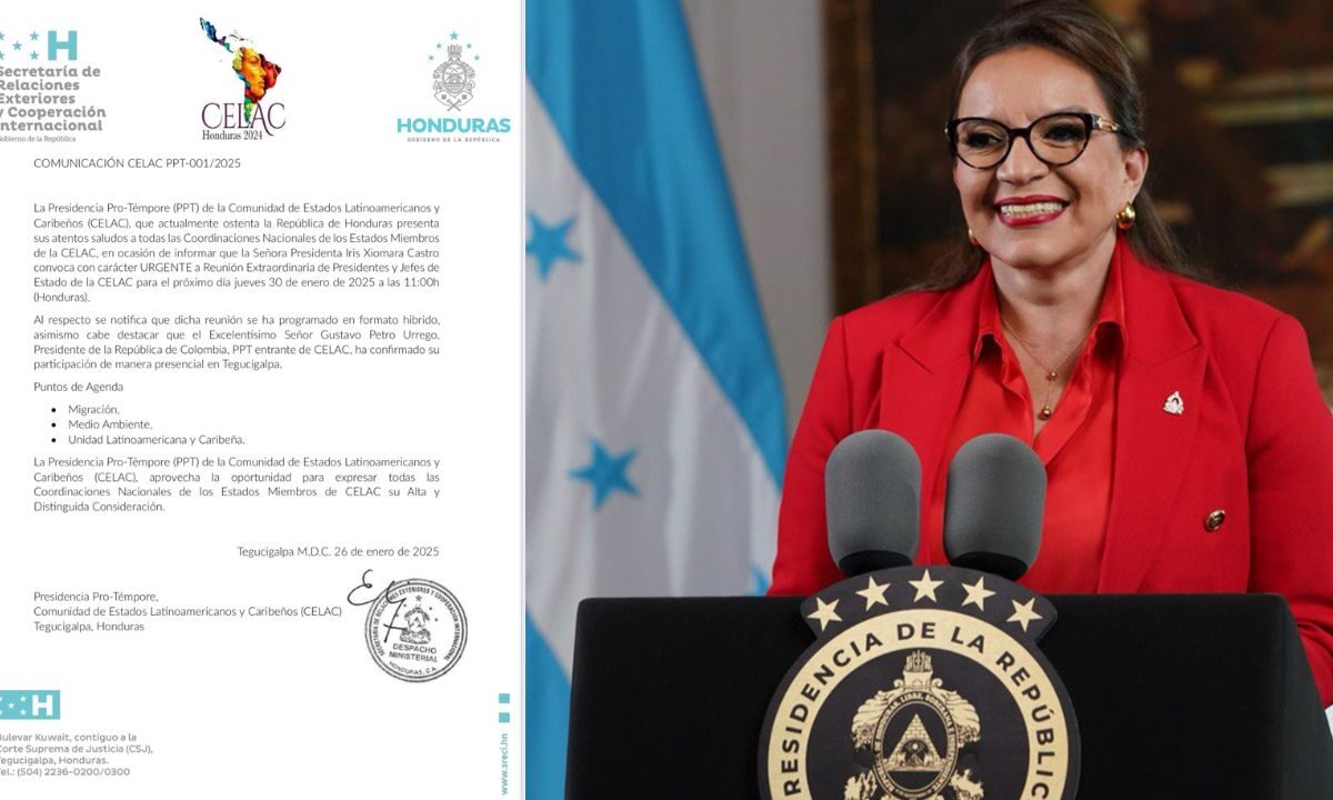 Presidenta de Honduras llama a reunión urgente del CELAC