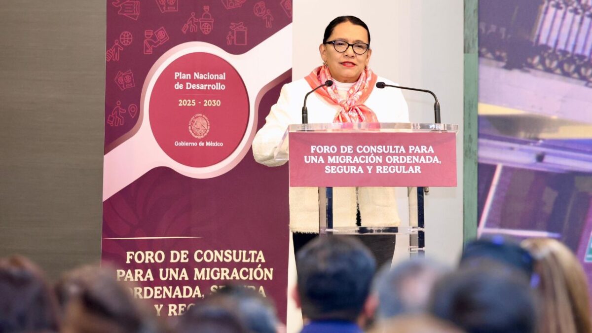 Rosa Icela Rodríguez, titular de la Secretaría de Gobernación (Segob) participó en la inauguración del Foro Migración Ordenada, Segura y Regular, parte del diseño del Plan Nacional de Desarrollo 2025-2030.