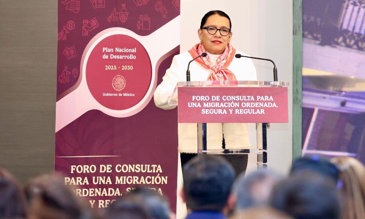 Rosa Icela Rodríguez, titular de la Secretaría de Gobernación (Segob) participó en la inauguración del Foro Migración Ordenada, Segura y Regular, parte del diseño del Plan Nacional de Desarrollo 2025-2030.