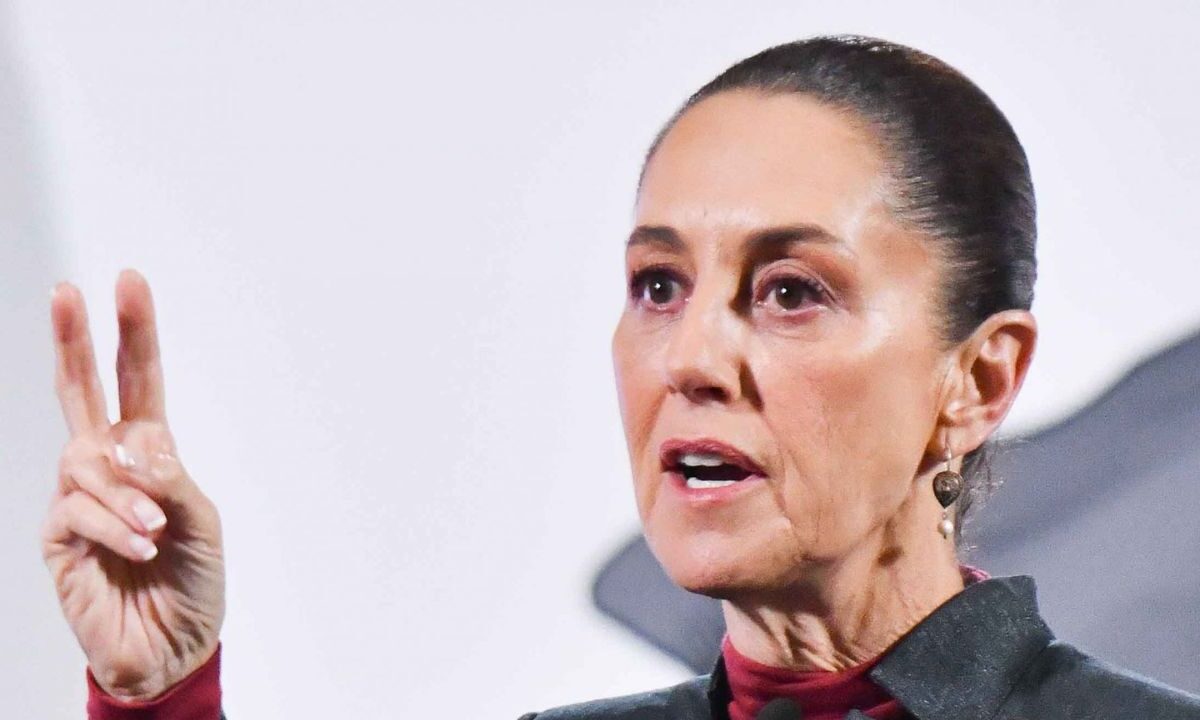 Claudia Sheinbaum, presidenta de México, durante la conferencia matutina realizada en Palacio Nacional.