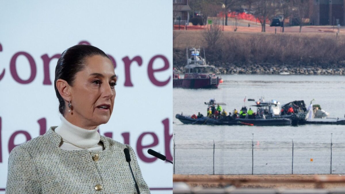 La presidenta Claudia Sheinbaum se solidarizó esta mañana con las familias de la víctimas del choque aéreo que tuvo lugar anoche en Washington, que cobró la vida de 67 personas.