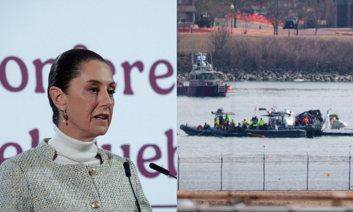 La presidenta Claudia Sheinbaum se solidarizó esta mañana con las familias de la víctimas del choque aéreo que tuvo lugar anoche en Washington, que cobró la vida de 67 personas.