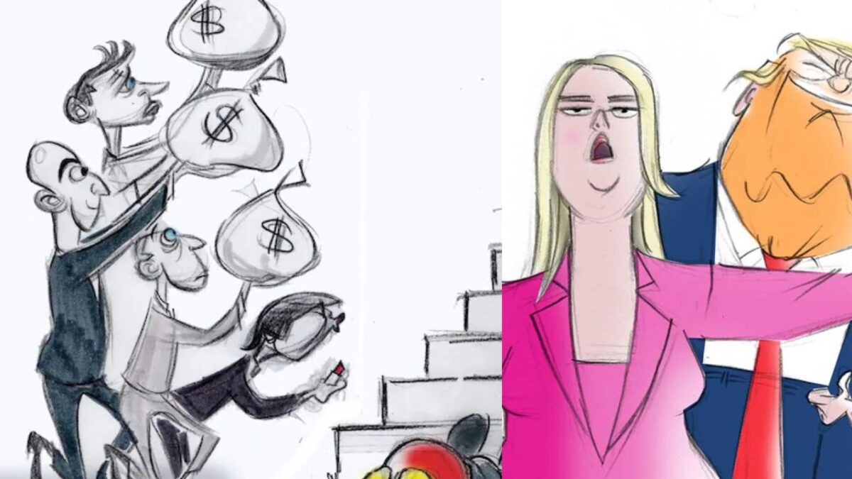 Ann Telnaes de The Washington Post renunció a su trabajo luego de que dicho medio suprimiera una caricatura suya.