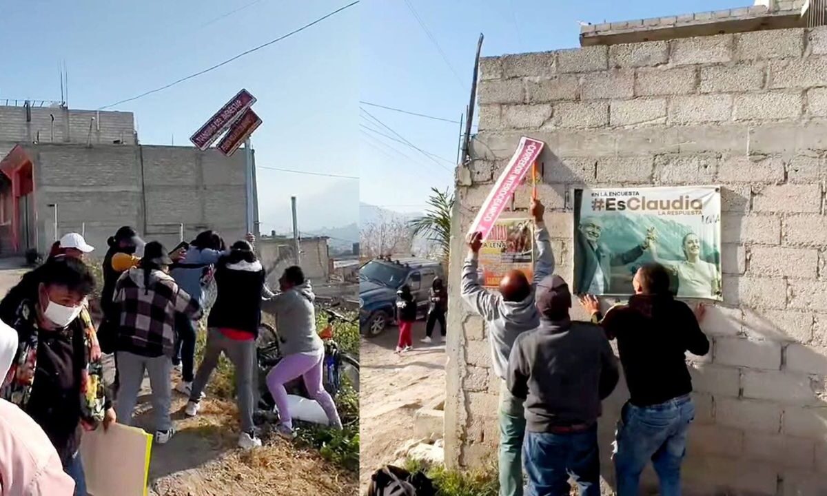 Habitantes de la colonia cuarta transformación manifestaron su inconformidad por el cambio al nombre de la zona