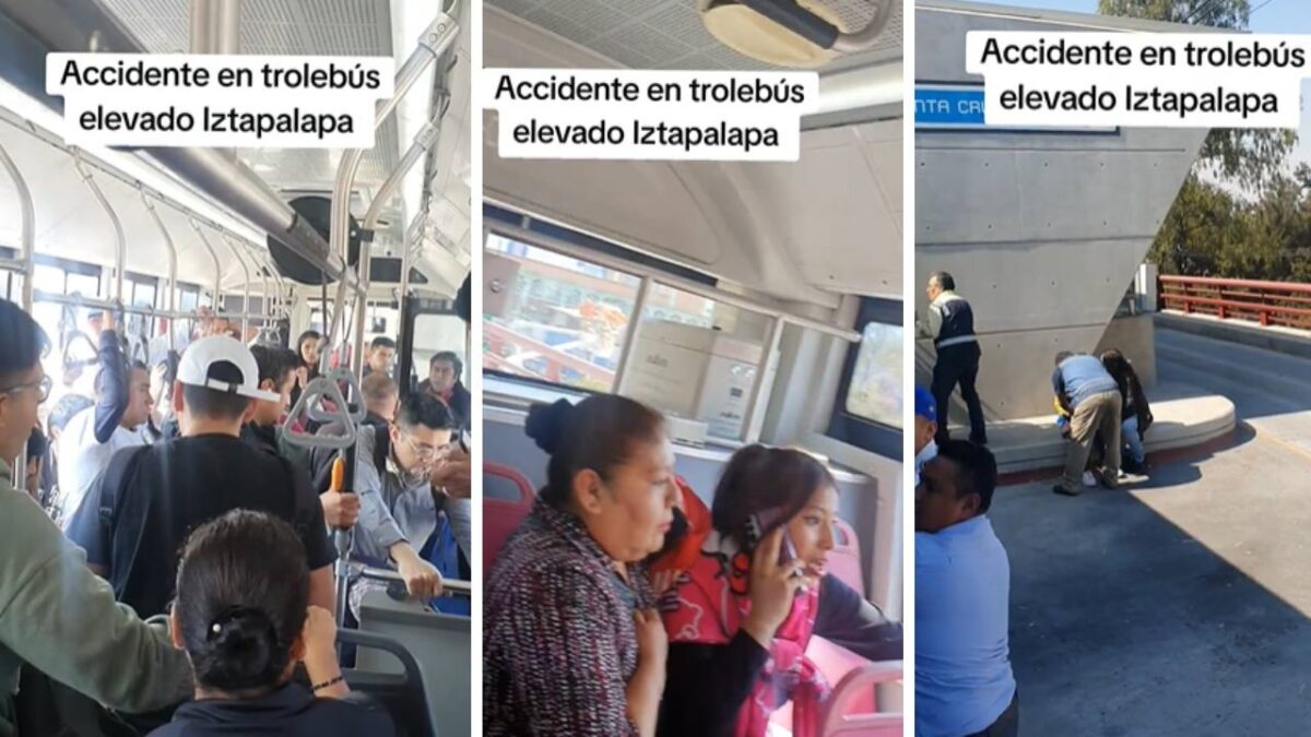 En un video se muestra como los pasajeros vivieron el accidente del Trolebús elevado en la estación Deportivo Santa Cruz.