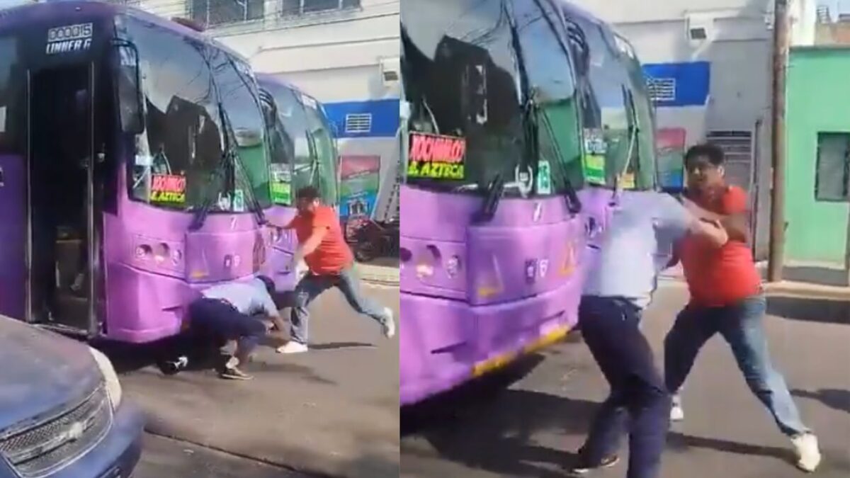 Operadores de transporte público protagonizan pelea física y verbal en Xochimilco