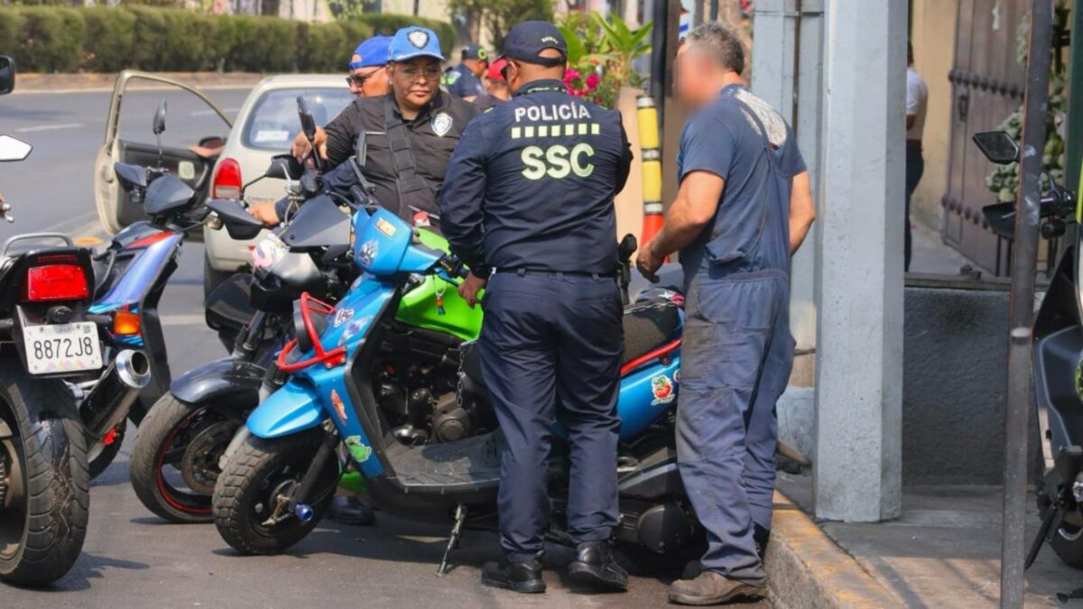 A corralón 14 motos en operativo en Coyoacán