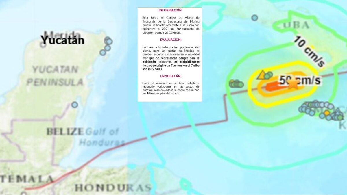 El gobierno de Yucatán informó que la alerta de tsunami emitida por la Secretaría de Marina no representa peligro para la población.