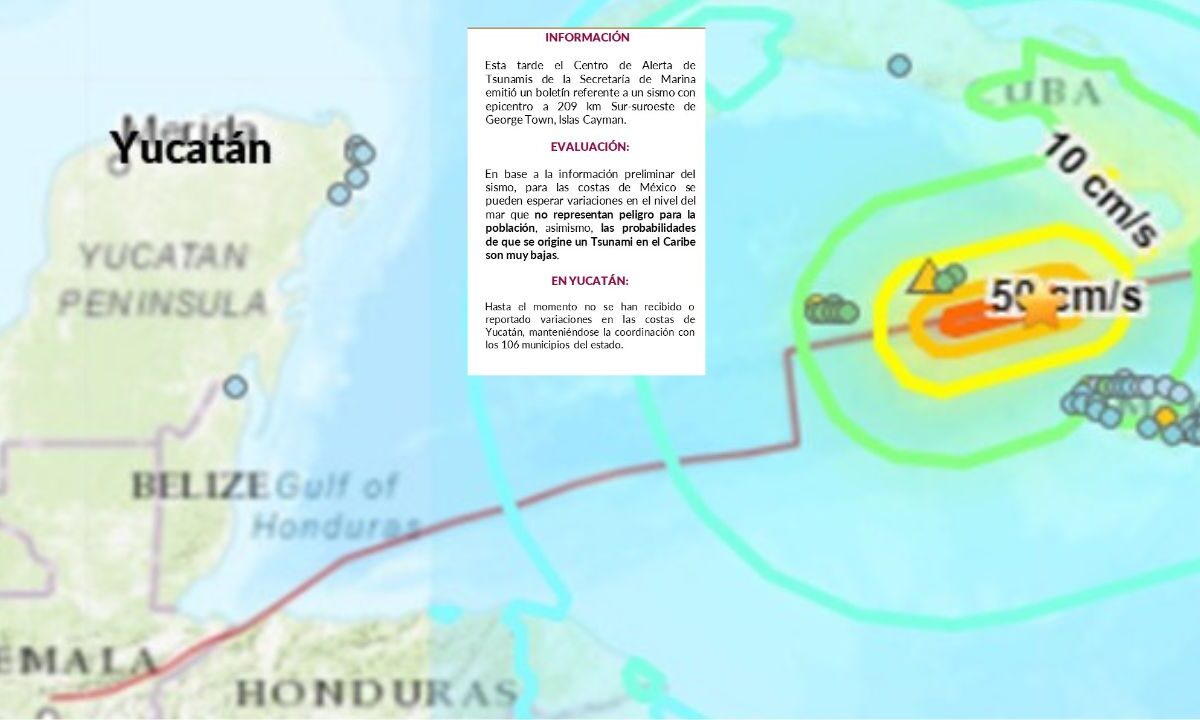 El gobierno de Yucatán informó que la alerta de tsunami emitida por la Secretaría de Marina no representa peligro para la población.