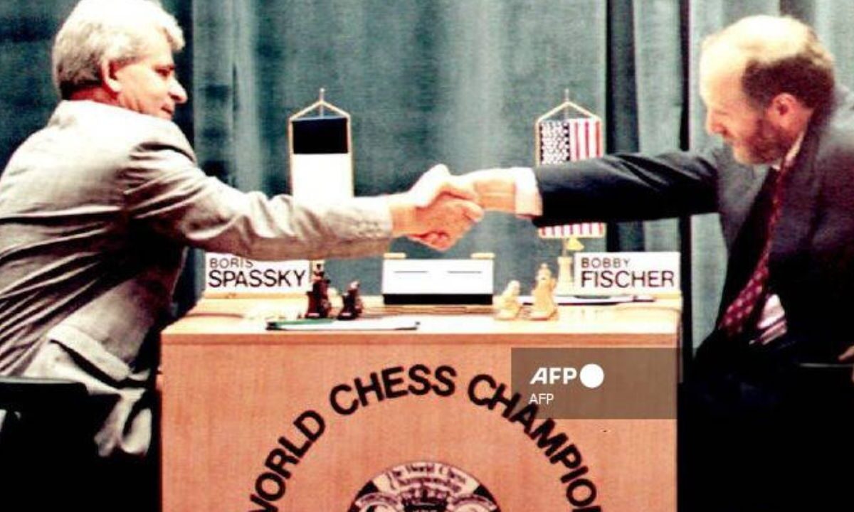 Boris Spassky y Bobby Fischer en 1992.