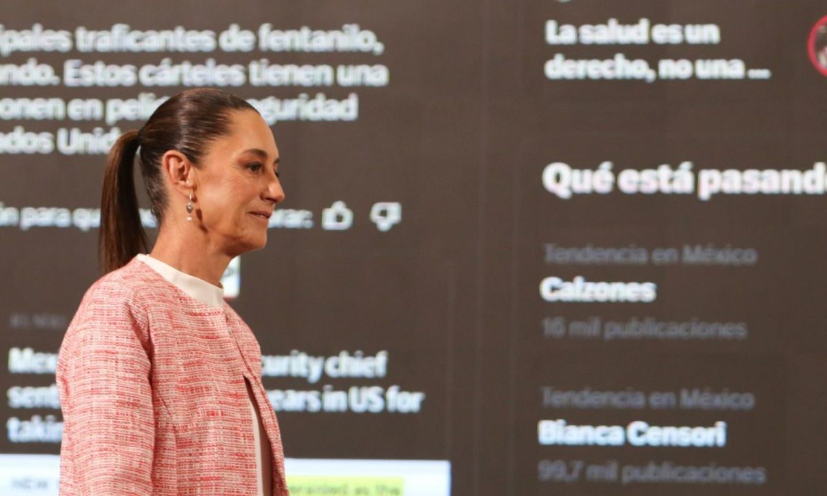 Claudia Sheinbaum Pardo en la conferencia de prensa matutina Mañanera