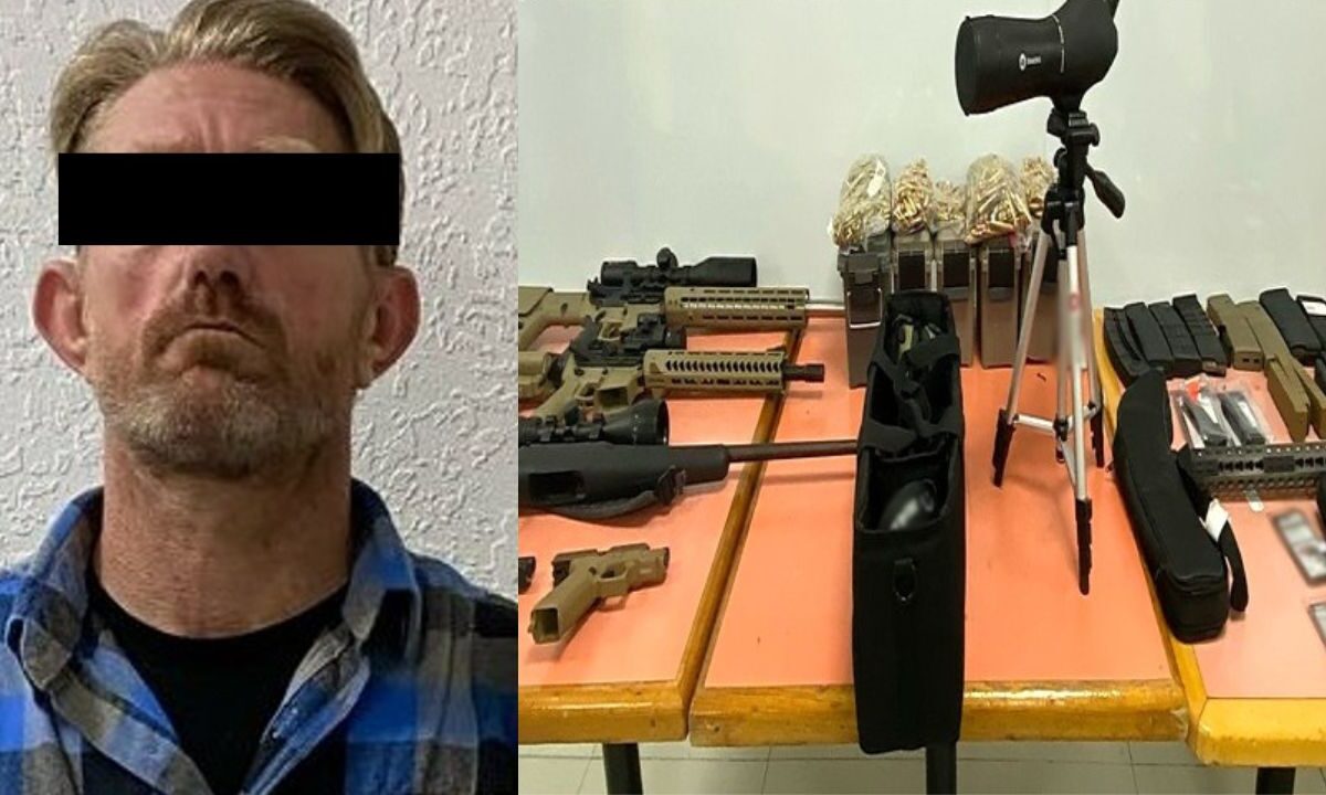 SSPC reportó la detención de Scott Harvey “N”, originario de Estados Unidos, con arsenal para el Cártel de Sinaloa.