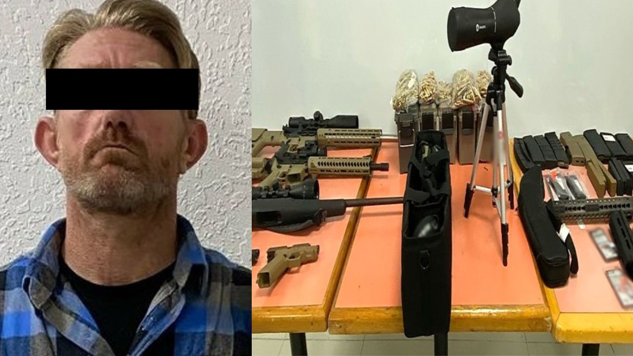 SSPC reportó la detención de Scott Harvey “N”, originario de Estados Unidos, con arsenal para el Cártel de Sinaloa.